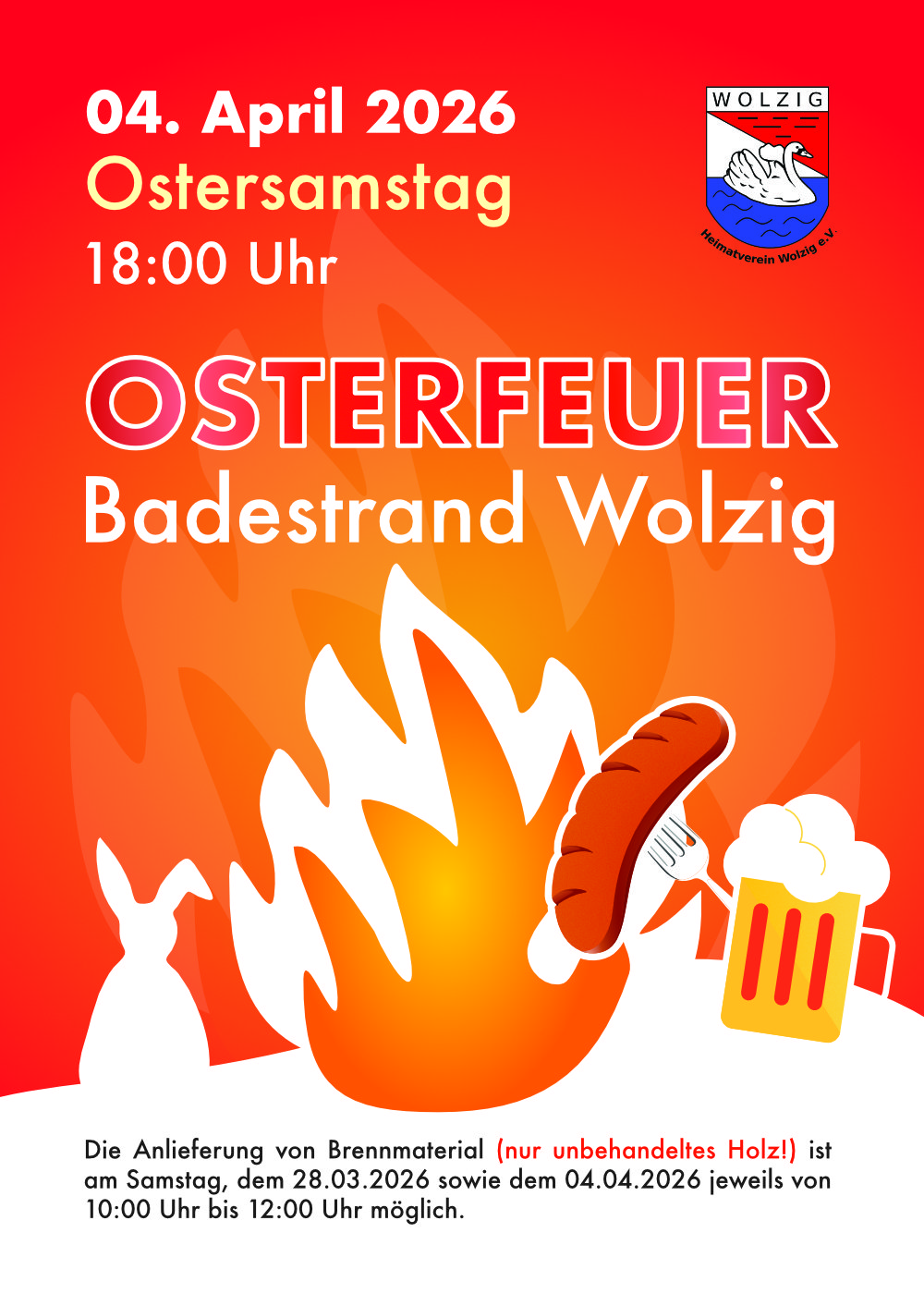 osterfeuer heimatverein wolzig 2026